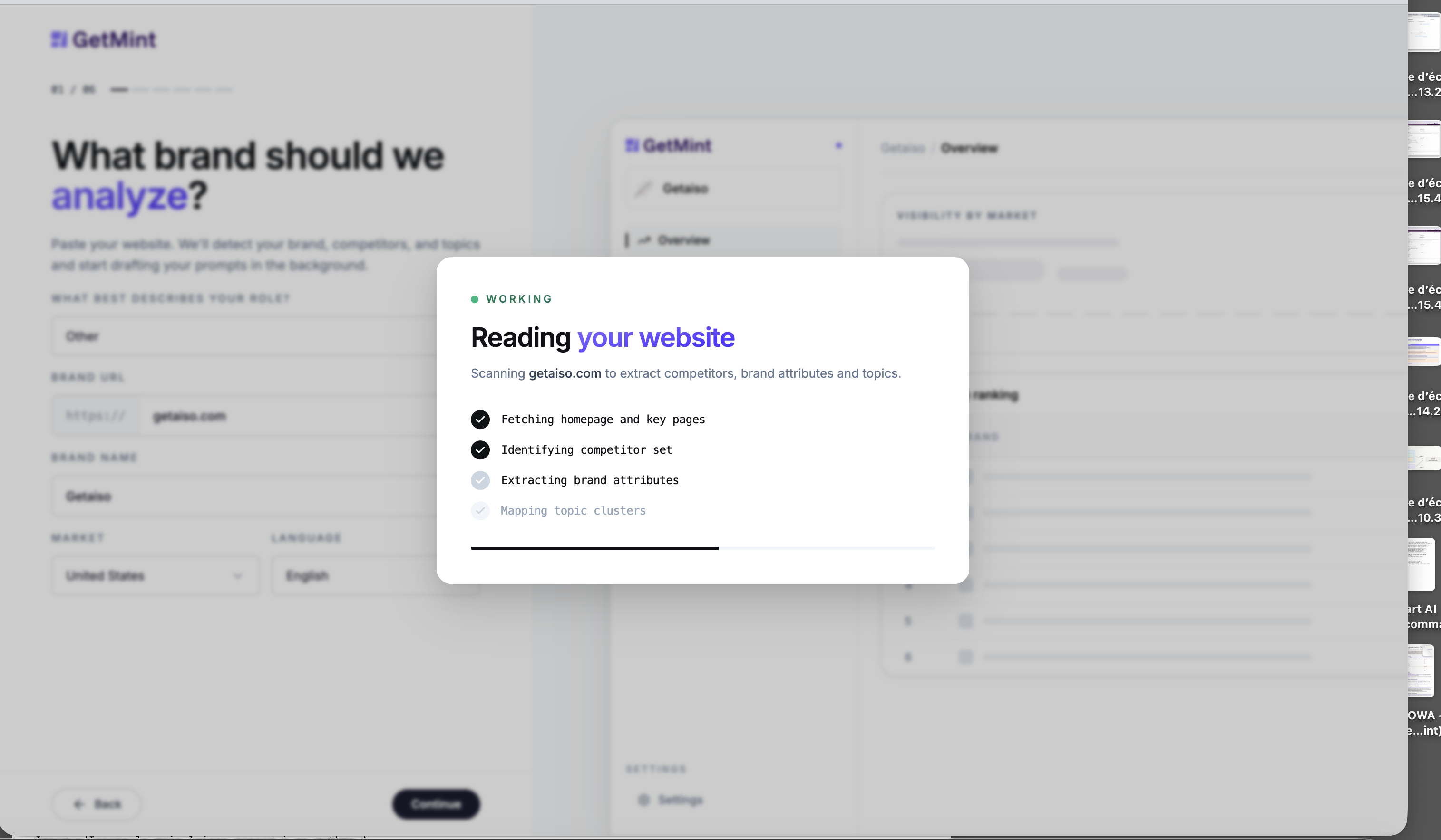 Reading your website